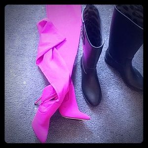Shoes  pinks and green boots